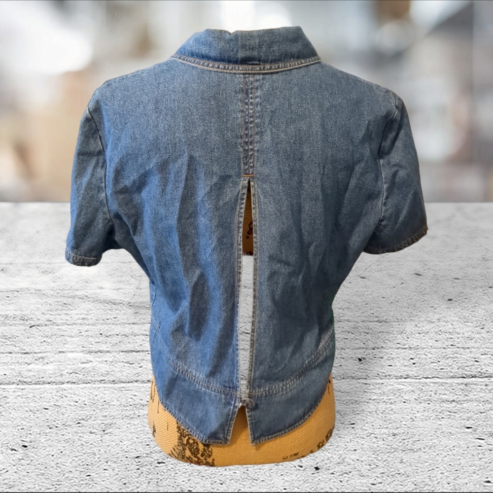 Jessica Howard cropped denim top size 10 - Picture 6 of 10